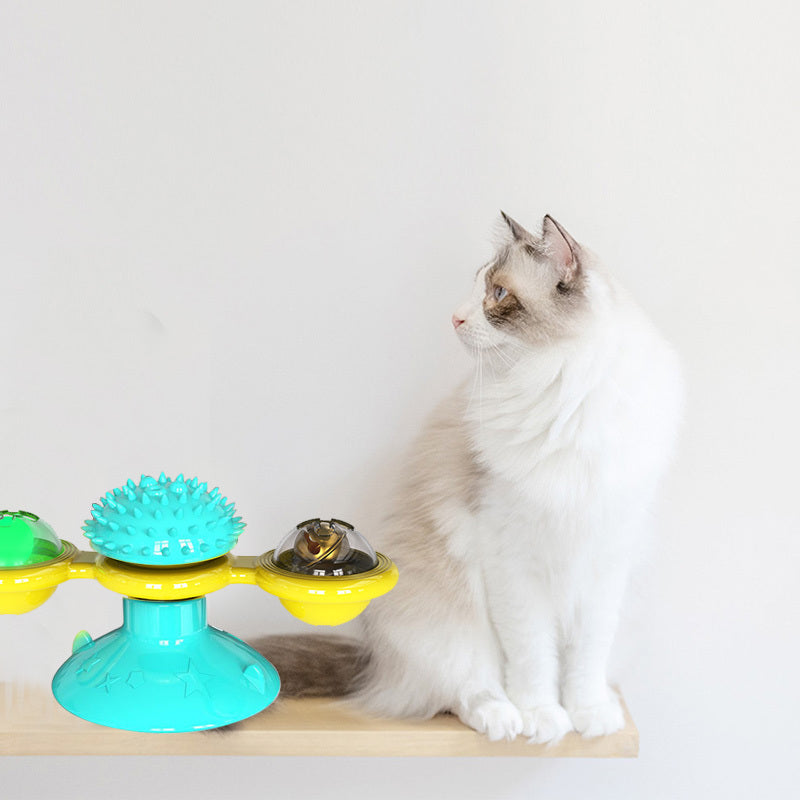 PawSpin – Jouet Rotatif 3-en-1 Pour Chats Actifs