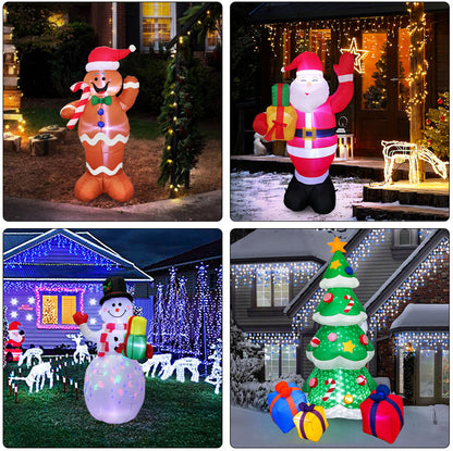 Décoration LED Gonflable Noël – Père Noël & Bonhomme de Neige